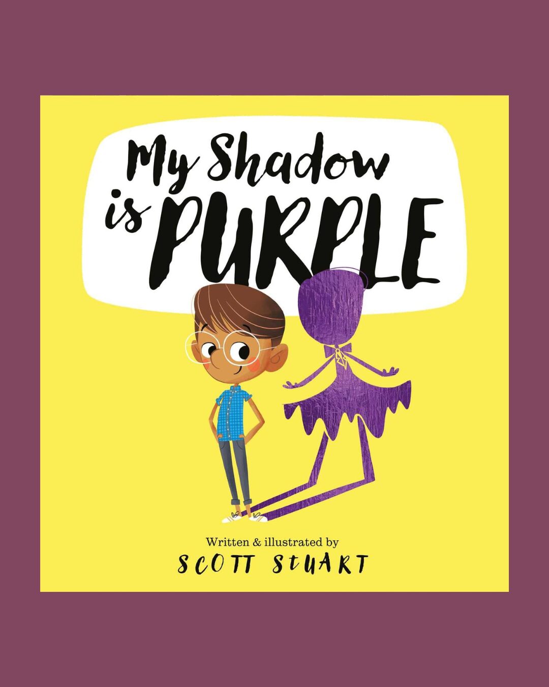 The cover of the book My Shadow is Purple on a purple background