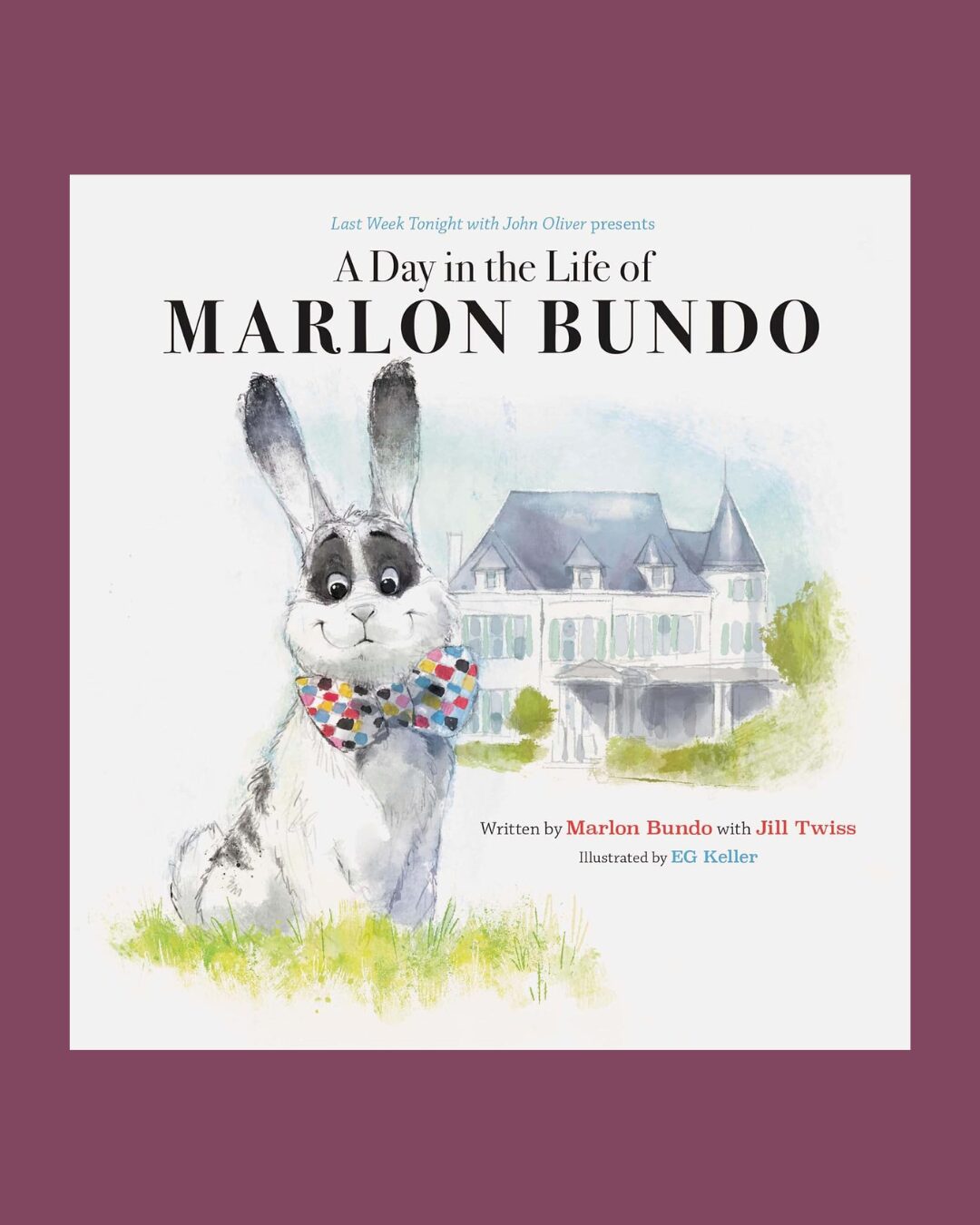 The cover of the book A Day in the Life of Marlon Bundo on a purple background