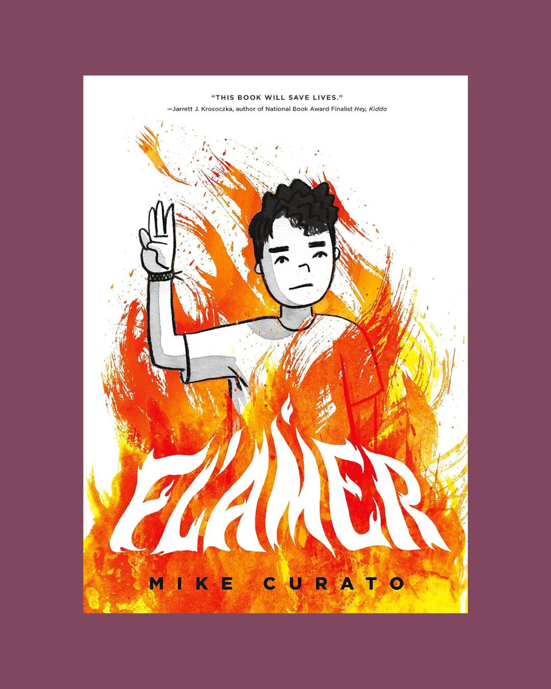 The cover of the book Flamer on a purple background