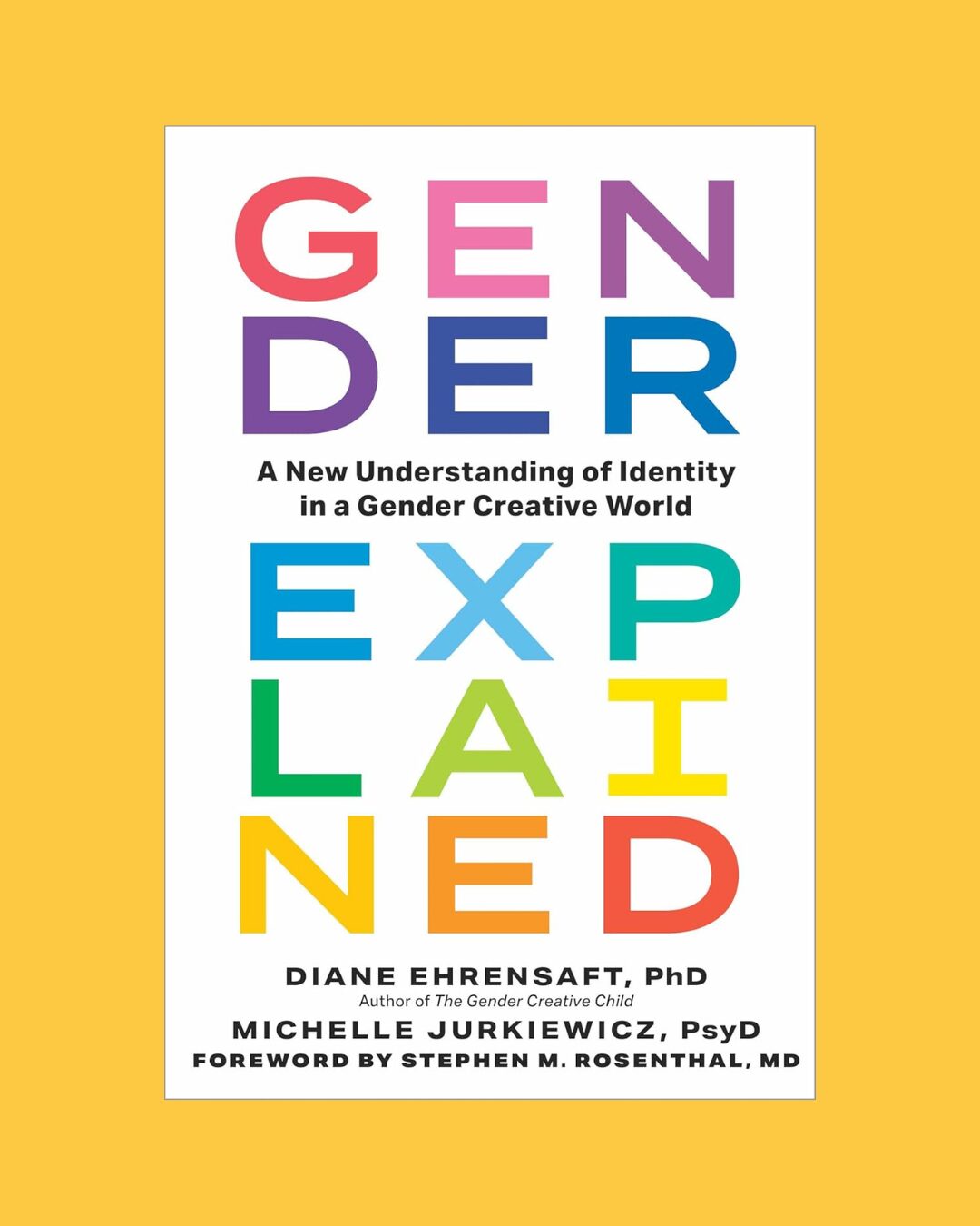 The cover of the book Gender Explained on a yellow background