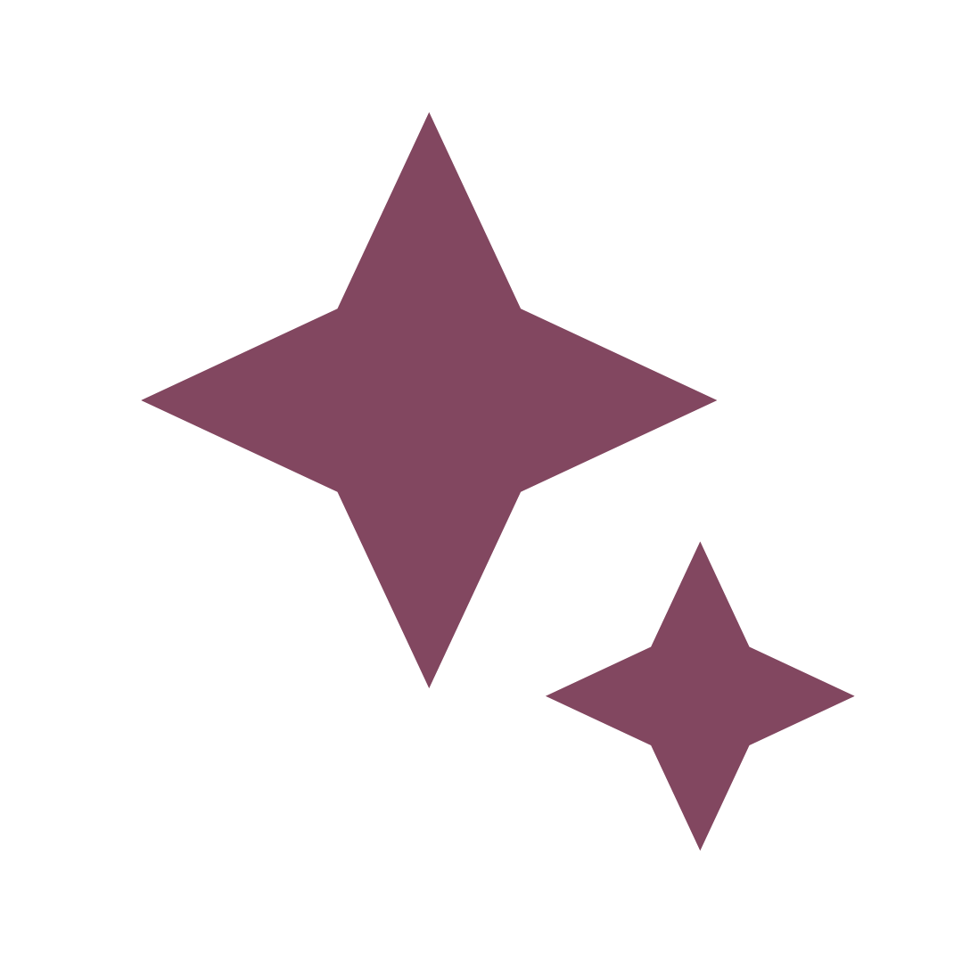 Two plum-colored stars