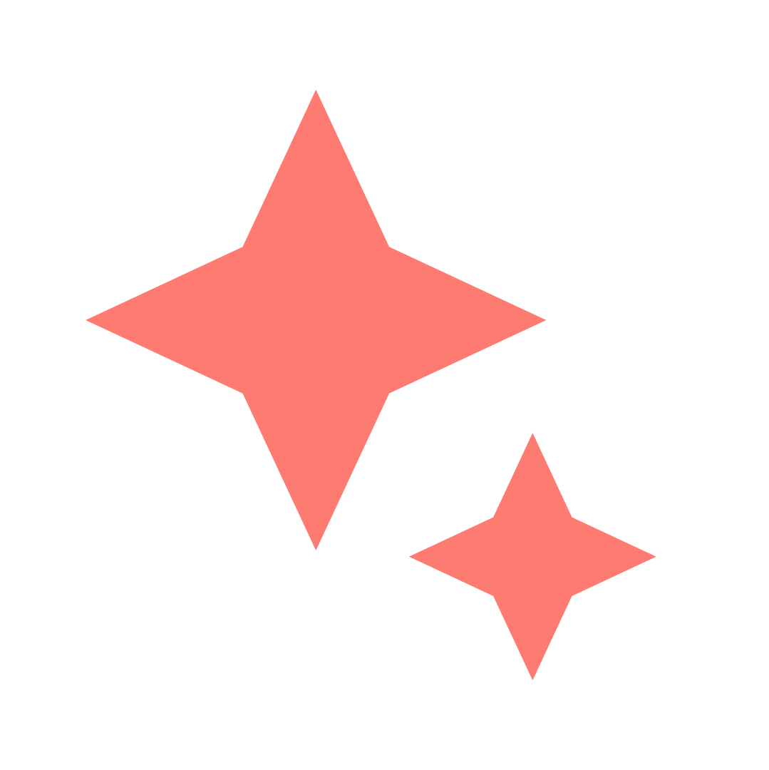 Two coral stars