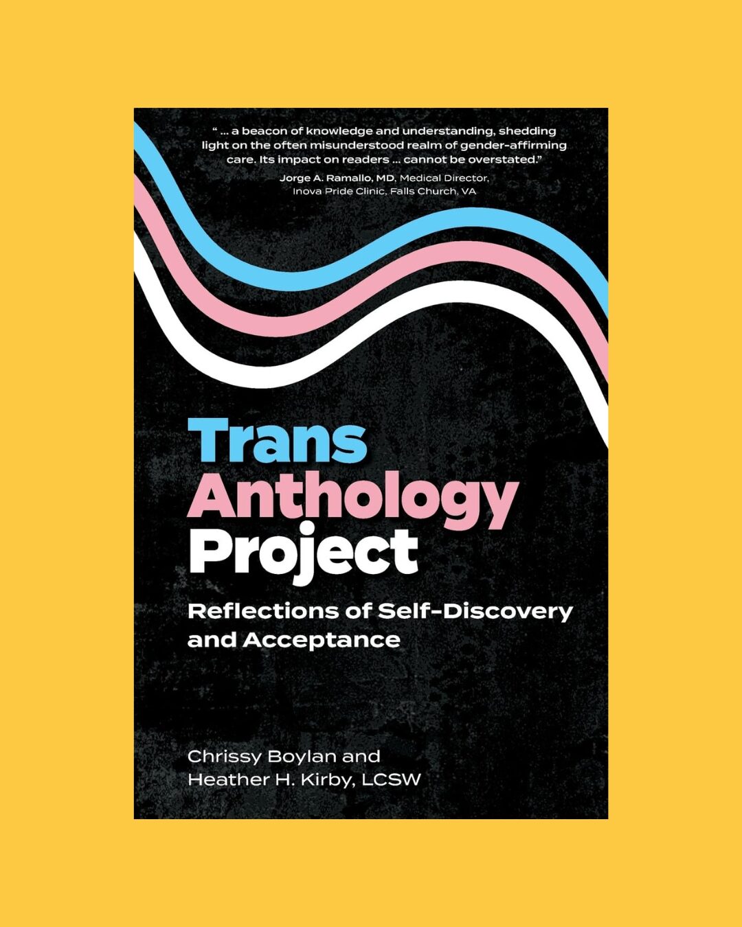 The cover of the book Trans Anthology Project on a yellow background